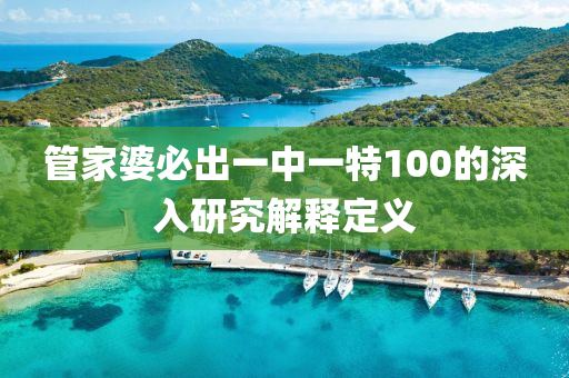 管家婆必出一中一特100的深入研究解釋定義