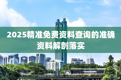 2025精準(zhǔn)免費資料查詢的準(zhǔn)確資料解剖落實