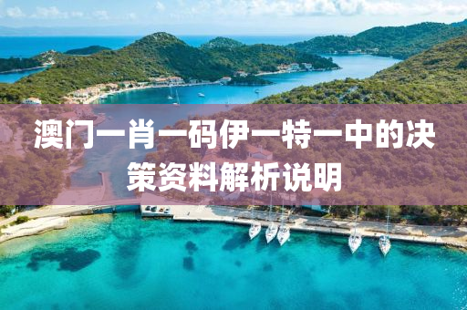 澳門一肖一碼伊一特一中的決策資料解析說明
