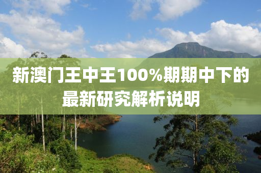 新澳門王中王100%期期中下的最新研究解析說明