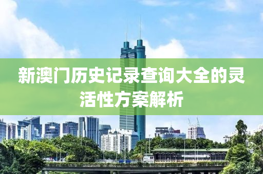 新澳門歷史記錄查詢大全的靈活性方案解析