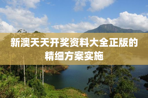 新澳天天開獎資料大全正版的精細方案實施