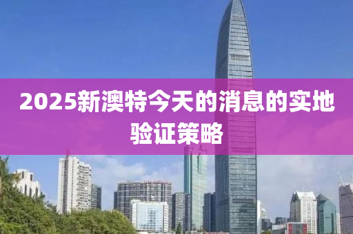 2025新澳特今天的消息的實(shí)地驗(yàn)證策略