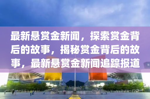最新懸賞金新聞，探索賞金背后的故事，揭秘賞金背后的故事，最新懸賞金新聞追蹤報道