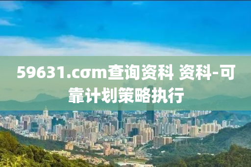 59631.cσm查詢資科 資科-可靠計(jì)劃策略執(zhí)行