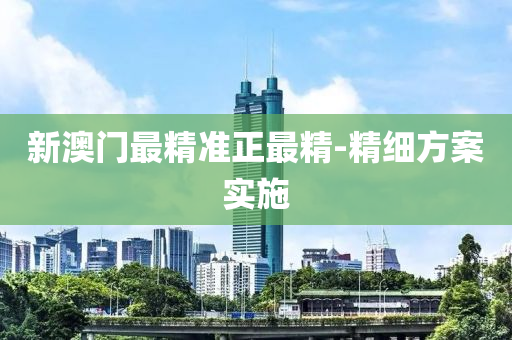 新澳門最精準正最精-精細方案實施