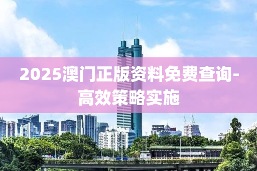 2025澳門正版資料免費(fèi)查詢-高效策略實(shí)施