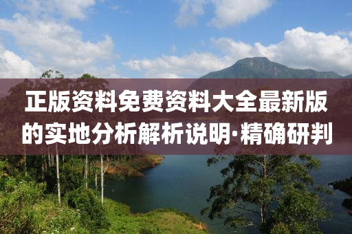 正版資料免費資料大全最新版的實地分析解析說明·精確研判