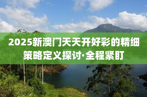 2025新澳門天天開好彩的精細(xì)策略定義探討·全程緊盯