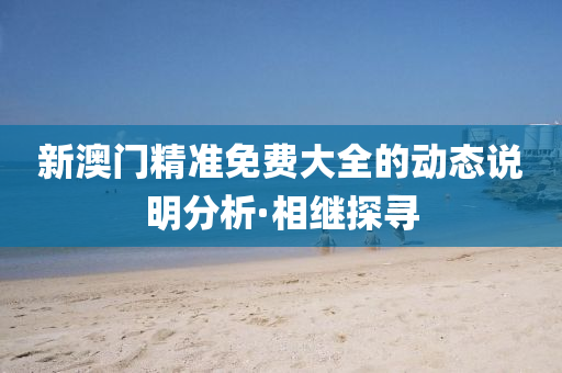 新澳門精準免費大全的動態(tài)說明分析·相繼探尋