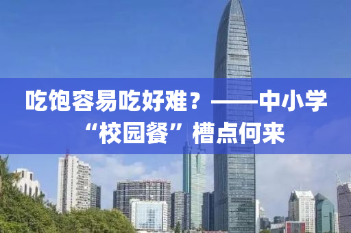 吃飽容易吃好難？——中小學(xué)“校園餐”槽點(diǎn)何來(lái)
