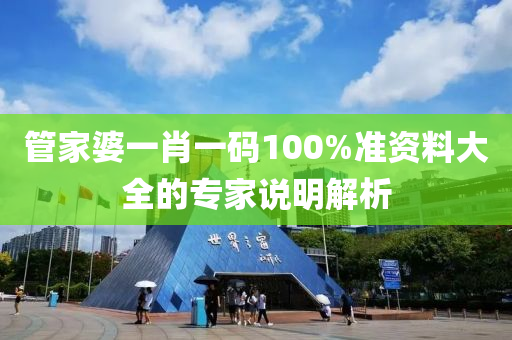 管家婆一肖一碼100%準(zhǔn)資料大全的專家說明解析