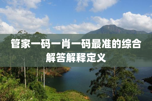 管家一碼一肖一碼最準(zhǔn)的綜合解答解釋定義