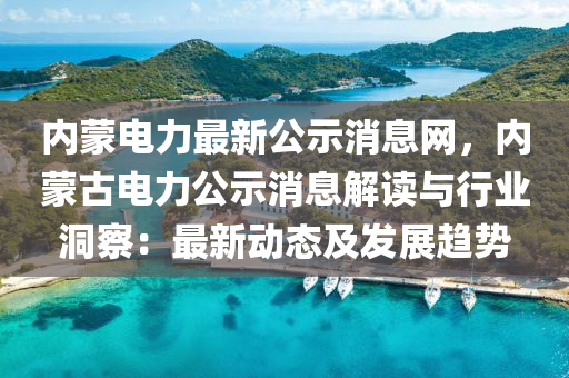 內(nèi)蒙電力最新公示消息網(wǎng)，內(nèi)蒙古電力公示消息解讀與行業(yè)洞察：最新動(dòng)態(tài)及發(fā)展趨勢(shì)