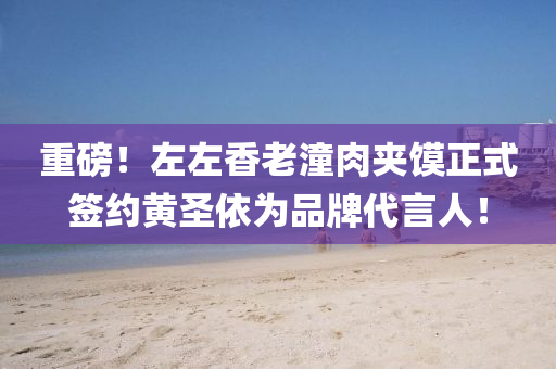 重磅！左左香老潼肉夾饃正式簽約黃圣依為品牌代言人！