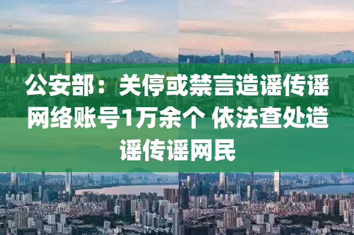 公安部：關?；蚪栽熘{傳謠網(wǎng)絡賬號1萬余個 依法查處造謠傳謠網(wǎng)民