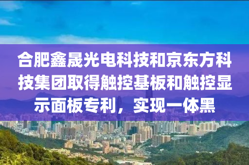 合肥鑫晟光電科技和京東方科技集團取得觸控基板和觸控顯示面板專利，實現(xiàn)一體黑