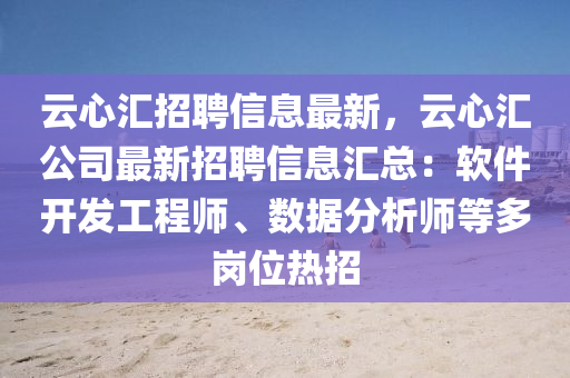 云心匯招聘信息最新，云心匯公司最新招聘信息匯總：軟件開(kāi)發(fā)工程師、數(shù)據(jù)分析師等多崗位熱招