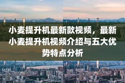 小麥提升機最新款視頻，最新小麥提升機視頻介紹與五大優(yōu)勢特點分析