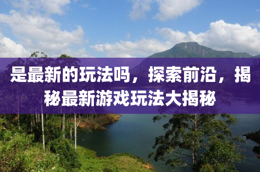 是最新的玩法嗎，探索前沿，揭秘最新游戲玩法大揭秘