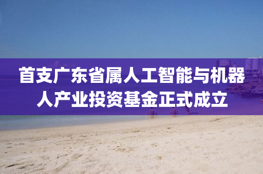 首支廣東省屬人工智能與機(jī)器人產(chǎn)業(yè)投資基金正式成立