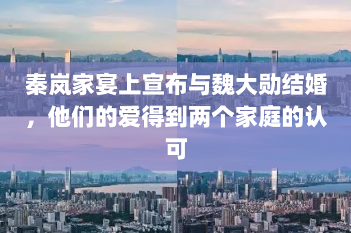 秦嵐家宴上宣布與魏大勛結(jié)婚，他們的愛得到兩個家庭的認(rèn)可