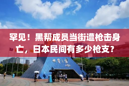 罕見(jiàn)！黑幫成員當(dāng)街遭槍擊身亡，日本民間有多少槍支？