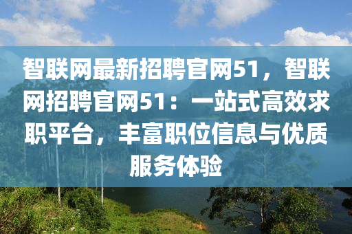 智聯(lián)網(wǎng)最新招聘官網(wǎng)51，智聯(lián)網(wǎng)招聘官網(wǎng)51：一站式高效求職平臺(tái)，豐富職位信息與優(yōu)質(zhì)服務(wù)體驗(yàn)