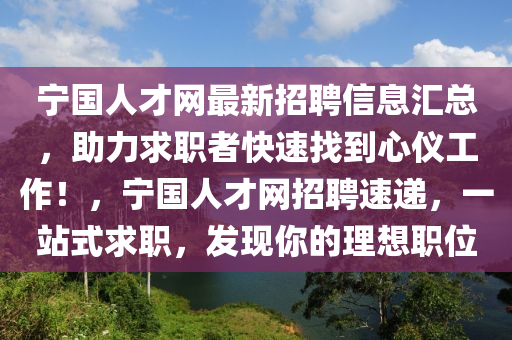 寧國(guó)人才網(wǎng)最新招聘信息匯總，助力求職者快速找到心儀工作！，寧國(guó)人才網(wǎng)招聘速遞，一站式求職，發(fā)現(xiàn)你的理想職位