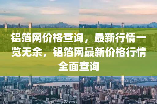 鋁箔網(wǎng)價(jià)格查詢，最新行情一覽無余，鋁箔網(wǎng)最新價(jià)格行情全面查詢