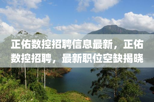 正佑數(shù)控招聘信息最新，正佑數(shù)控招聘，最新職位空缺揭曉