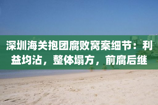 深圳海關(guān)抱團(tuán)腐敗窩案細(xì)節(jié)：利益均沾，整體塌方，前腐后繼
