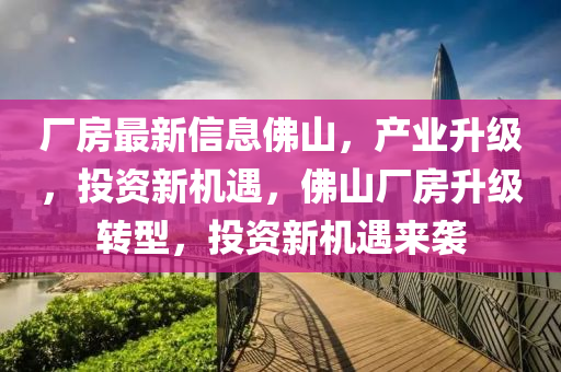 廠房最新信息佛山，產(chǎn)業(yè)升級，投資新機遇，佛山廠房升級轉(zhuǎn)型，投資新機遇來襲