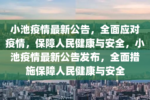 小池疫情最新公告，全面應對疫情，保障人民健康與安全，小池疫情最新公告發(fā)布，全面措施保障人民健康與安全