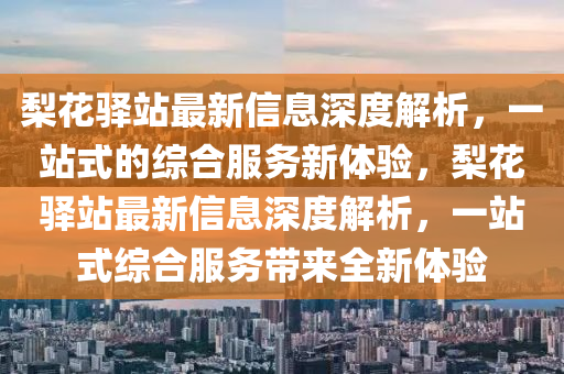 梨花驛站最新信息深度解析，一站式的綜合服務新體驗，梨花驛站最新信息深度解析，一站式綜合服務帶來全新體驗