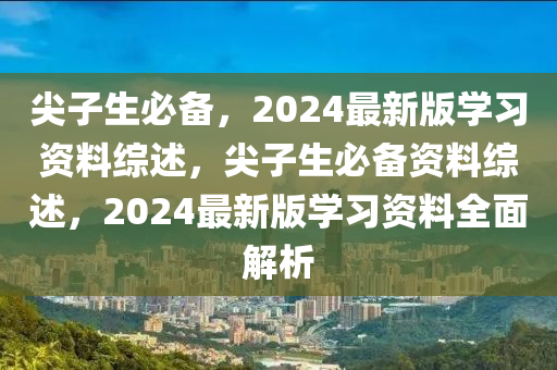 尖子生必備，2024最新版學(xué)習(xí)資料綜述，尖子生必備資料綜述，2024最新版學(xué)習(xí)資料全面解析