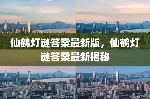 仙鶴燈謎答案最新版，仙鶴燈謎答案最新揭秘