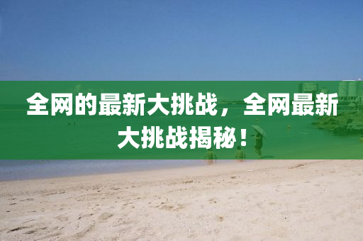 全網(wǎng)的最新大挑戰(zhàn)，全網(wǎng)最新大挑戰(zhàn)揭秘！