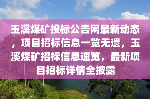 玉溪煤礦投標(biāo)公告網(wǎng)最新動(dòng)態(tài)，項(xiàng)目招標(biāo)信息一覽無遺，玉溪煤礦招標(biāo)信息速覽，最新項(xiàng)目招標(biāo)詳情全披露