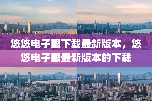 悠悠電子眼下載最新版本，悠悠電子眼最新版本的下載