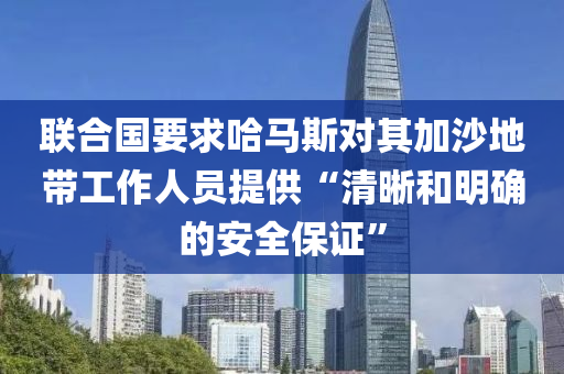 聯(lián)合國要求哈馬斯對其加沙地帶工作人員提供“清晰和明確的安全保證”