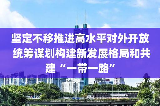 堅(jiān)定不移推進(jìn)高水平對外開放 統(tǒng)籌謀劃構(gòu)建新發(fā)展格局和共建“一帶一路”