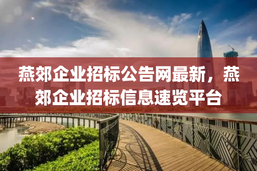燕郊企業(yè)招標(biāo)公告網(wǎng)最新，燕郊企業(yè)招標(biāo)信息速覽平臺