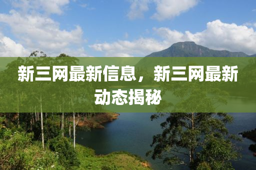 新三網(wǎng)最新信息，新三網(wǎng)最新動態(tài)揭秘