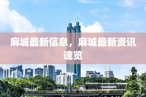 麻城最新信息，麻城最新資訊速覽