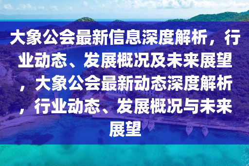 大象公會(huì)最新信息深度解析，行業(yè)動(dòng)態(tài)、發(fā)展概況及未來(lái)展望，大象公會(huì)最新動(dòng)態(tài)深度解析，行業(yè)動(dòng)態(tài)、發(fā)展概況與未來(lái)展望