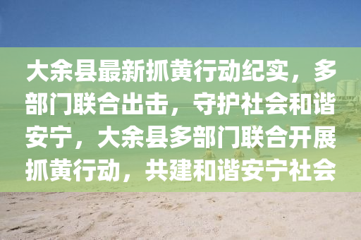大余縣最新抓黃行動紀實，多部門聯(lián)合出擊，守護社會和諧安寧，大余縣多部門聯(lián)合開展抓黃行動，共建和諧安寧社會