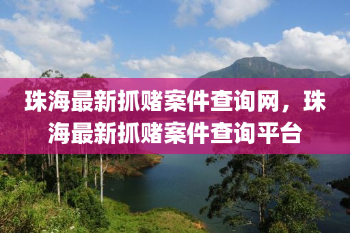 珠海最新抓賭案件查詢網(wǎng)，珠海最新抓賭案件查詢平臺