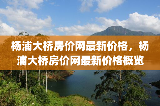 楊浦大橋房價(jià)網(wǎng)最新價(jià)格，楊浦大橋房價(jià)網(wǎng)最新價(jià)格概覽