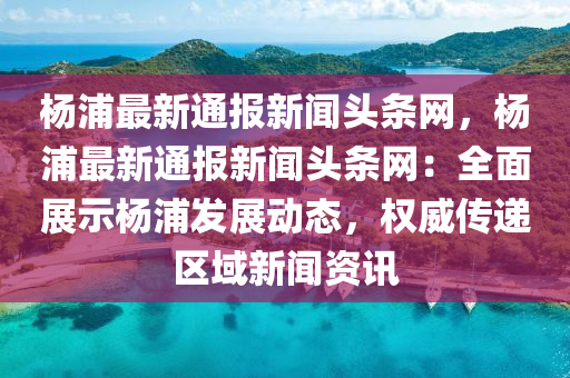 楊浦最新通報(bào)新聞?lì)^條網(wǎng)，楊浦最新通報(bào)新聞?lì)^條網(wǎng)：全面展示楊浦發(fā)展動(dòng)態(tài)，權(quán)威傳遞區(qū)域新聞資訊